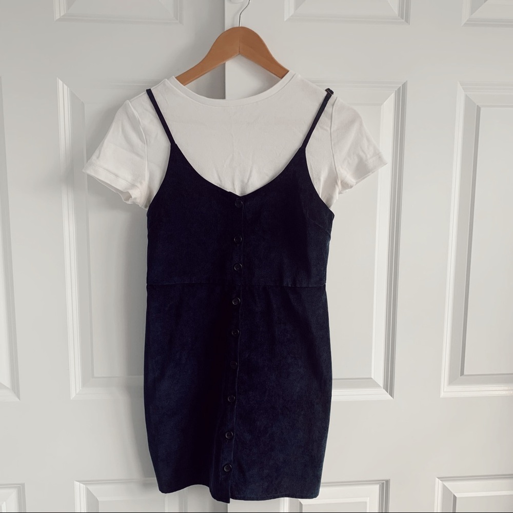 COOPERATIVE Urban Outfitters Navy Button Dress